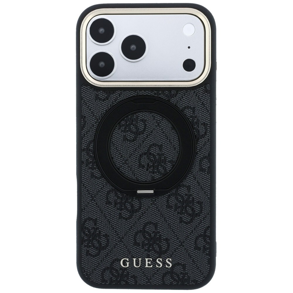 Guess Ring Stand 360 4G Classic Logo MagSafe -kotelo iPhone 17 Pro / 18 Pro - Musta