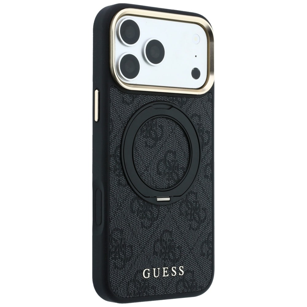 Guess Ring Stand 360 4G Classic Logo MagSafe -kotelo iPhone 17 Pro / 18 Pro - Musta