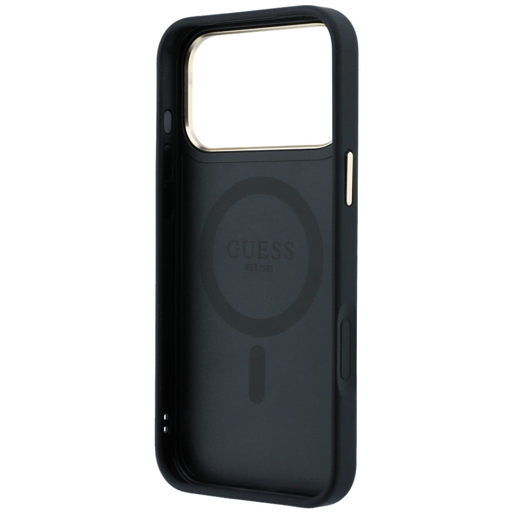 Guess Ring Stand 360 4G Classic Logo MagSafe -kotelo iPhone 17 Pro / 18 Pro - Musta