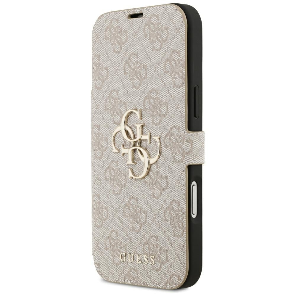Guess Book 4G -metallilogokotelo iPhone 18 Pro Max / 17 Pro Max - vaaleanpunainen