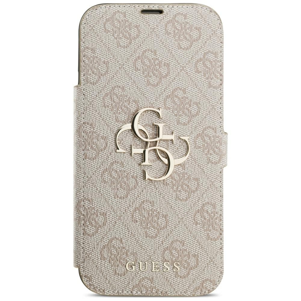Guess Book 4G -metallilogokotelo iPhone 18 Pro Max / 17 Pro Max - vaaleanpunainen