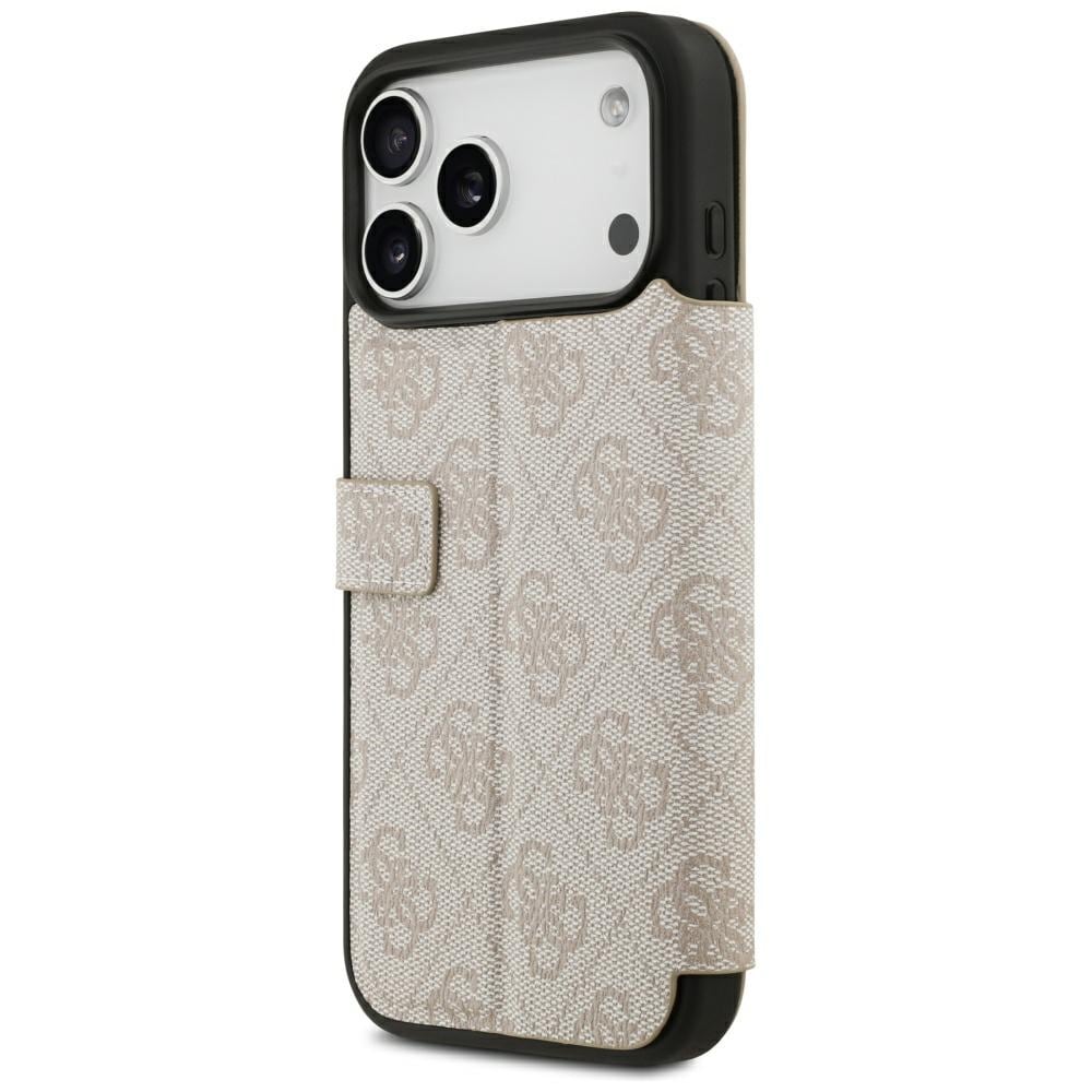 Guess Book 4G -metallilogokotelo iPhone 18 Pro Max / 17 Pro Max - vaaleanpunainen