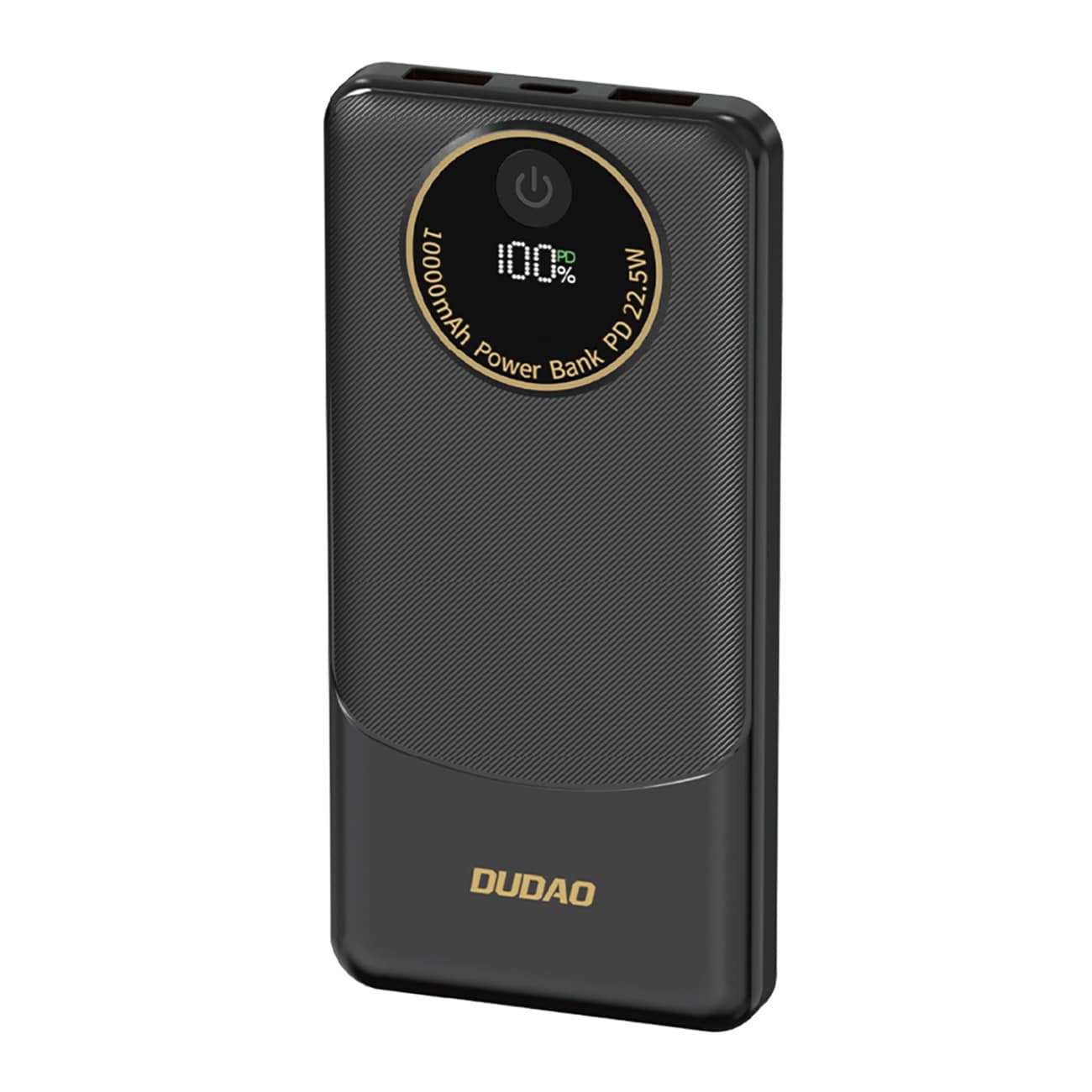 Dudao K12 -varavirtalähde 10 000 mAh, PD 22,5 W, USB-A, USB-C – musta