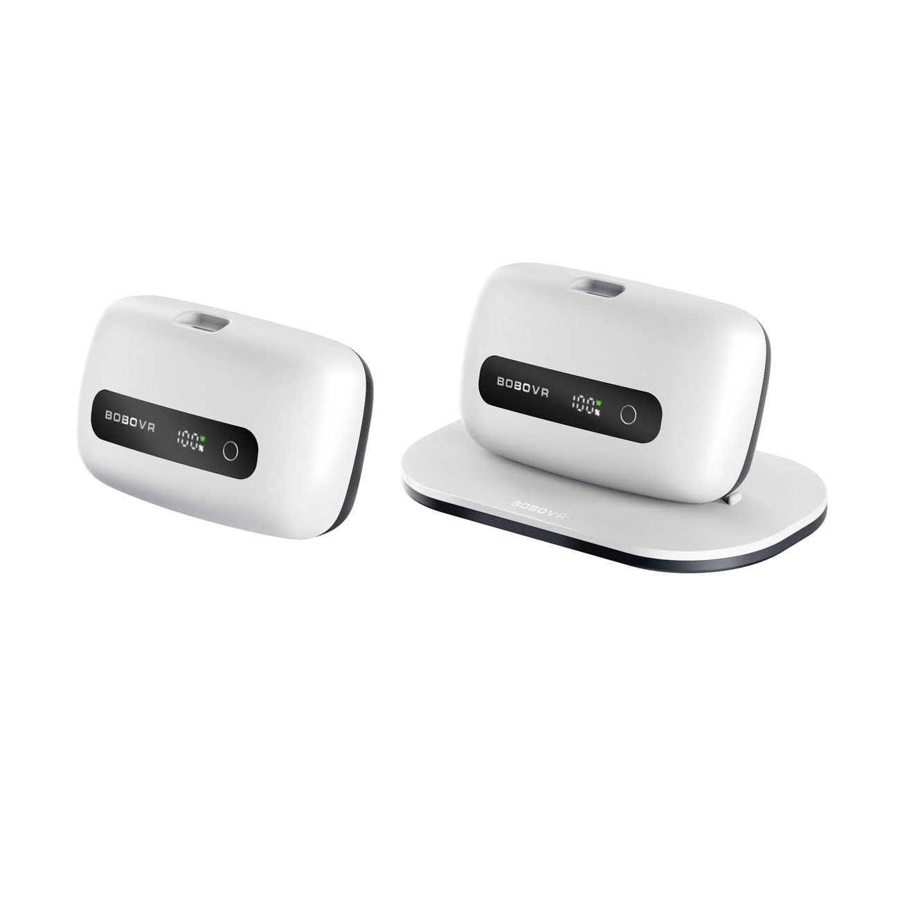 BoboVR BM60-2 6500 mAh akku M3 Pro+/M3:lle, 2 kpl, latausasema, valkoinen