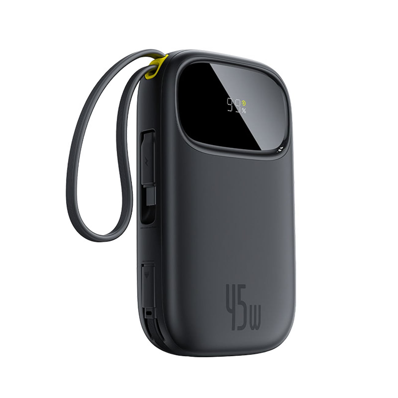 Baseus EnerFill FC31 QPow3 10 000 mAh 45 W varavirtalähde, diginäyttö, 2 USB-C-kaapelia – musta
