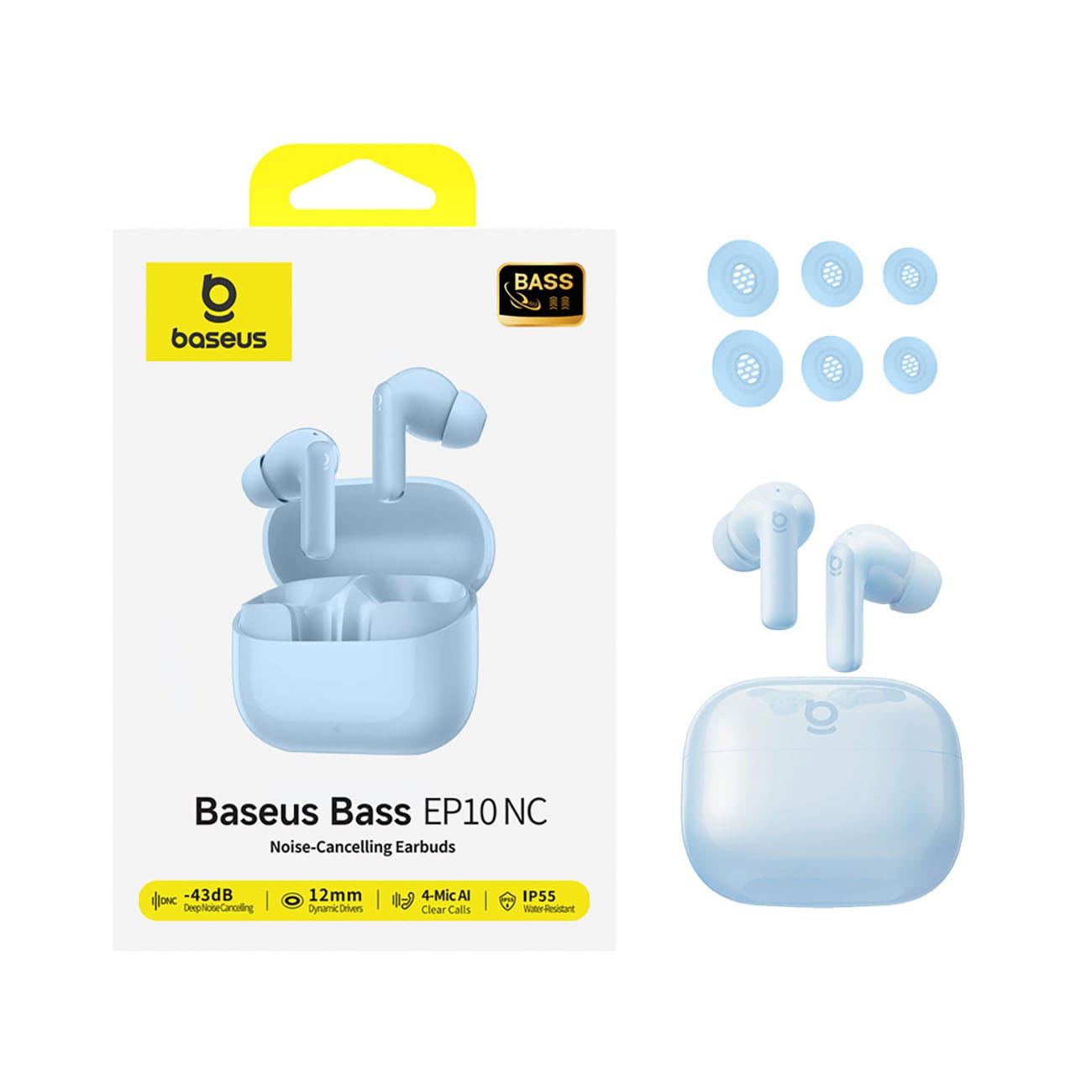Baseus Bass EP10 TWS langattomat in-ear-kuulokkeet ANC:lla – siniset
