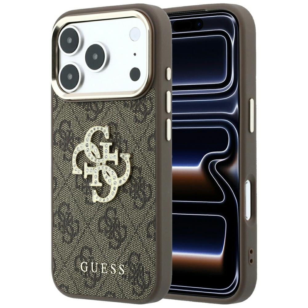 Guess 4G & Big Strass -logokotelo iPhone 17 Pro Max / 18 Pro Max - Ruskea