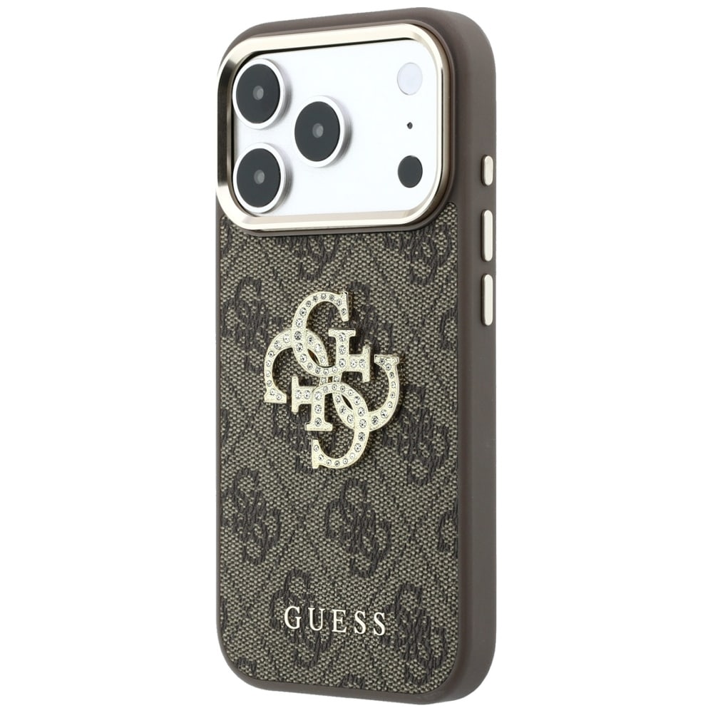 Guess 4G & Big Strass -logokotelo iPhone 17 Pro Max / 18 Pro Max - Ruskea