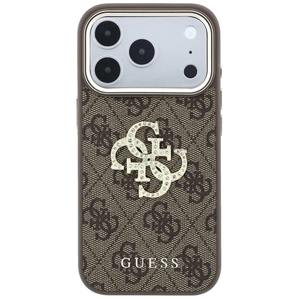 Guess 4G & Big Strass -logokotelo iPhone 17 Pro Max / 18 Pro Max - Ruskea