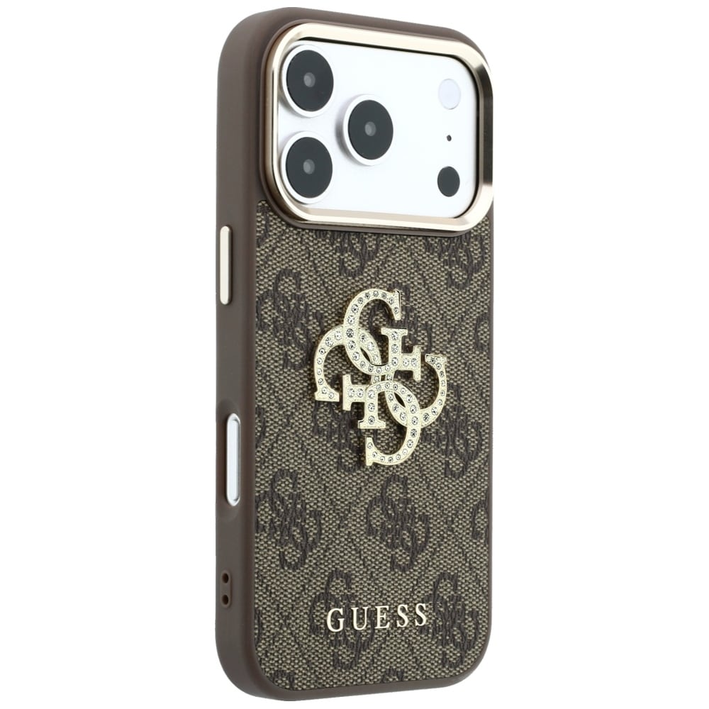 Guess 4G & Big Strass -logokotelo iPhone 17 Pro Max / 18 Pro Max - Ruskea