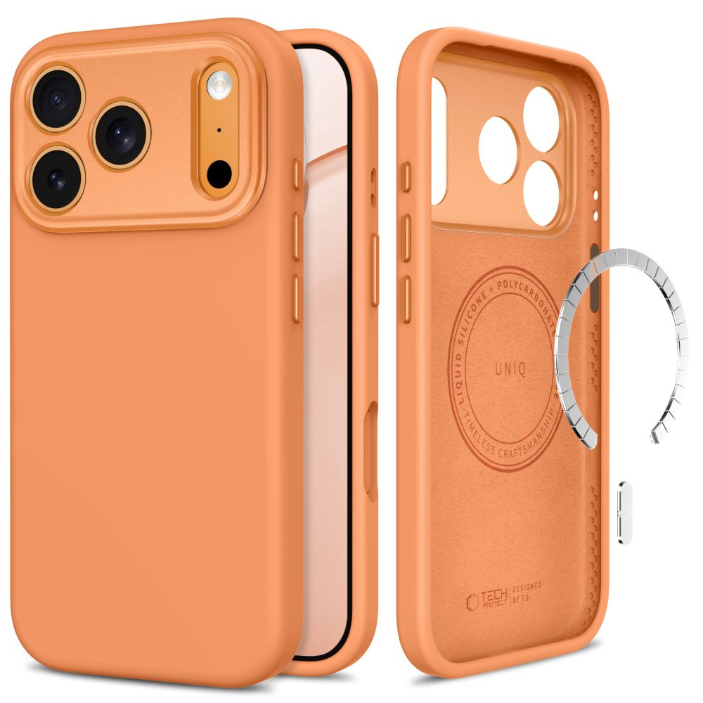Tech-Protect Uniq MagSafe CC -suojakotelo iPhone 18 Pro Maxille / 17 Pro Maxille – oranssi