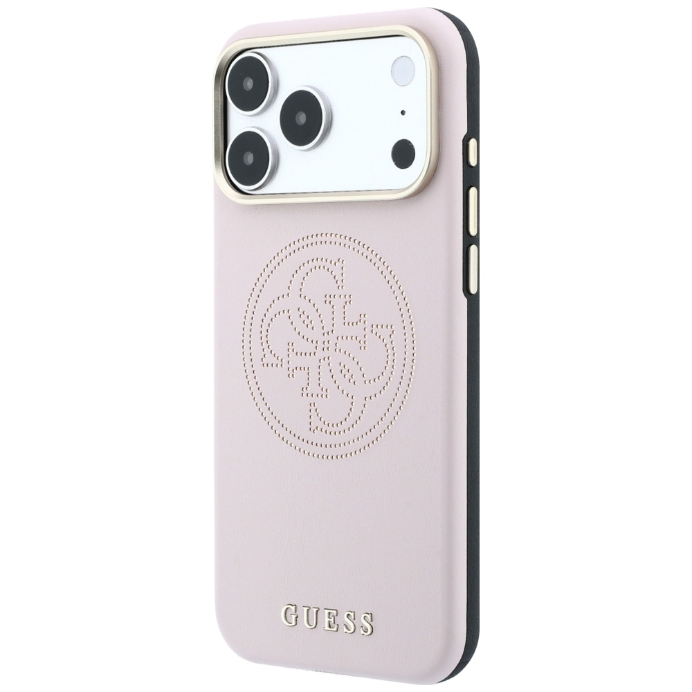 Guess Perforated 4G Gold Logo Magsafe -suojakotelo iPhone 17 Pro Max / 18 Pro Max - vaaleanpunainen