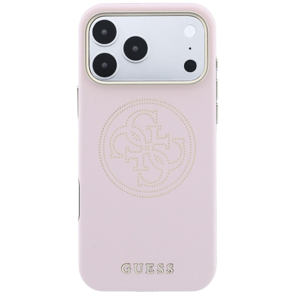 Guess Perforated 4G Gold Logo Magsafe -suojakotelo iPhone 17 Pro Max / 18 Pro Max - vaaleanpunainen