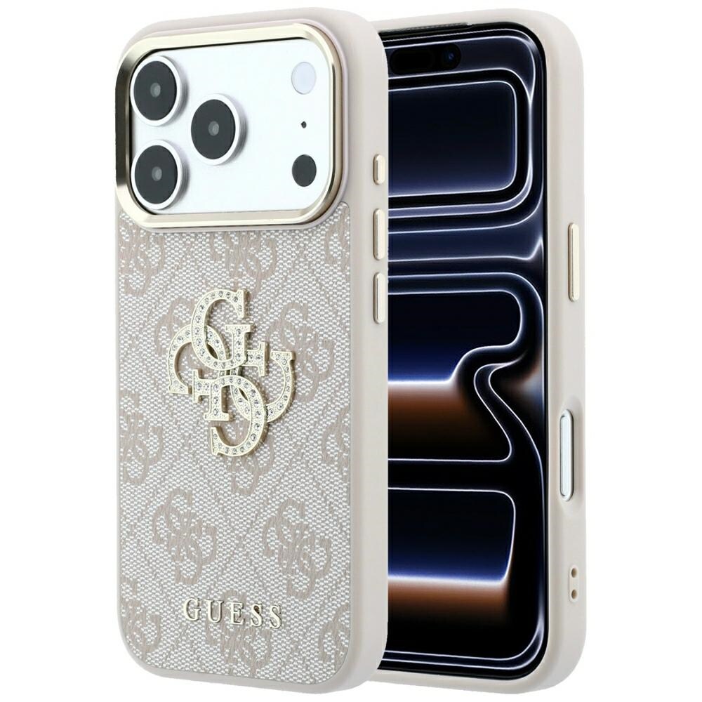 Guess 4G & Big Strass -logokotelo iPhone 17 Pro / 18 Pro - vaaleanpunainen