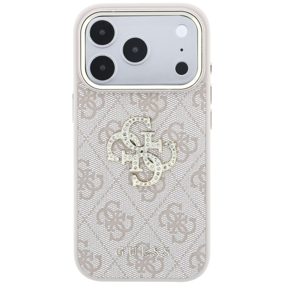 Guess 4G & Big Strass -logokotelo iPhone 17 Pro / 18 Pro - vaaleanpunainen