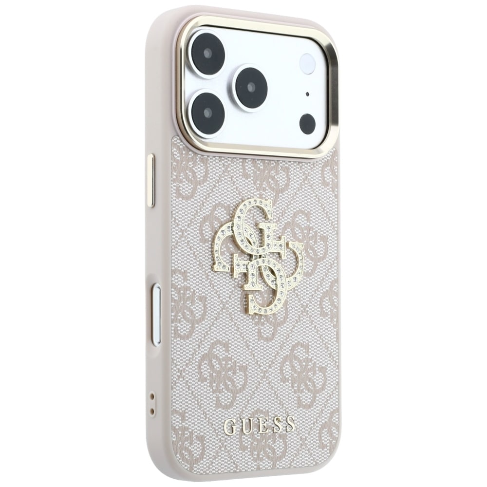 Guess 4G & Big Strass -logokotelo iPhone 17 Pro / 18 Pro - vaaleanpunainen