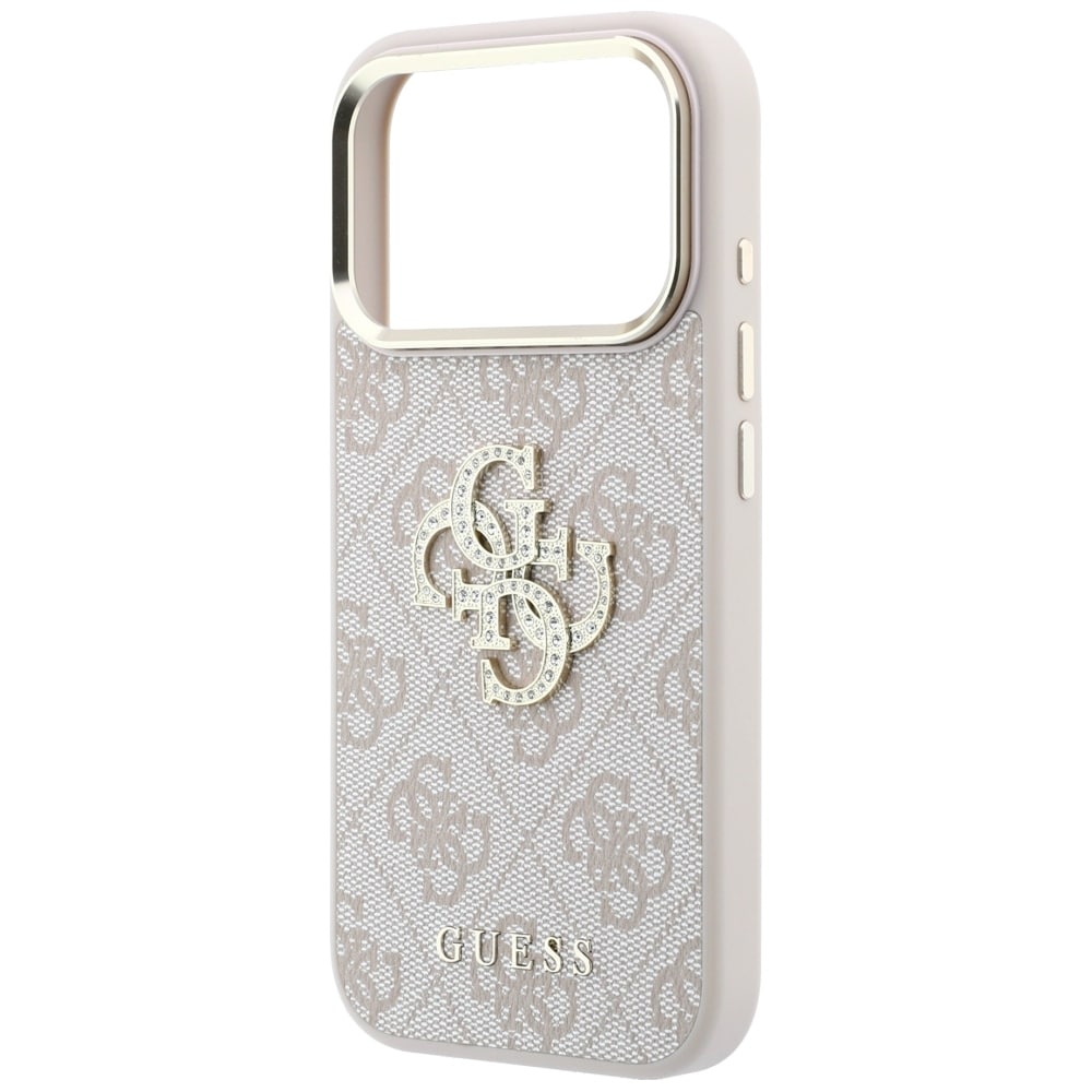 Guess 4G & Big Strass -logokotelo iPhone 17 Pro / 18 Pro - vaaleanpunainen