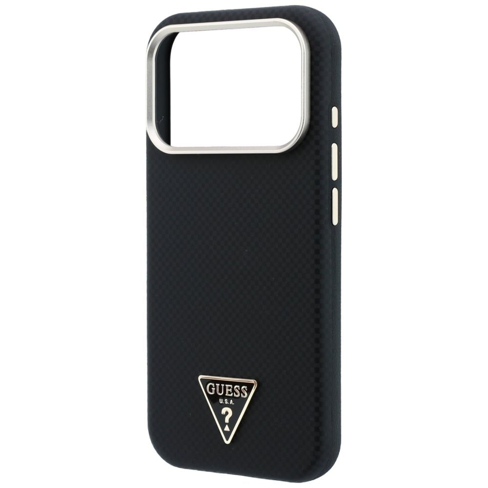 Guess Kevlar Triangle Logo MagSafe -suojakotelo iPhone 17 Pro / 18 Pro - Musta