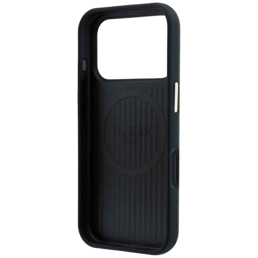 Guess Kevlar Triangle Logo MagSafe -suojakotelo iPhone 17 Pro / 18 Pro - Musta