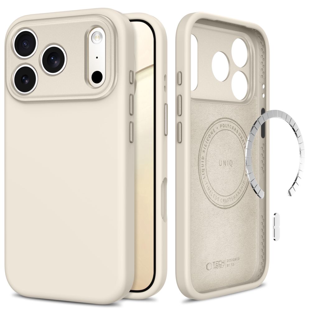 Tech-Protect Uniq MagSafe CC -suojakotelo iPhone 18 Pro / 17 Pro - beige
