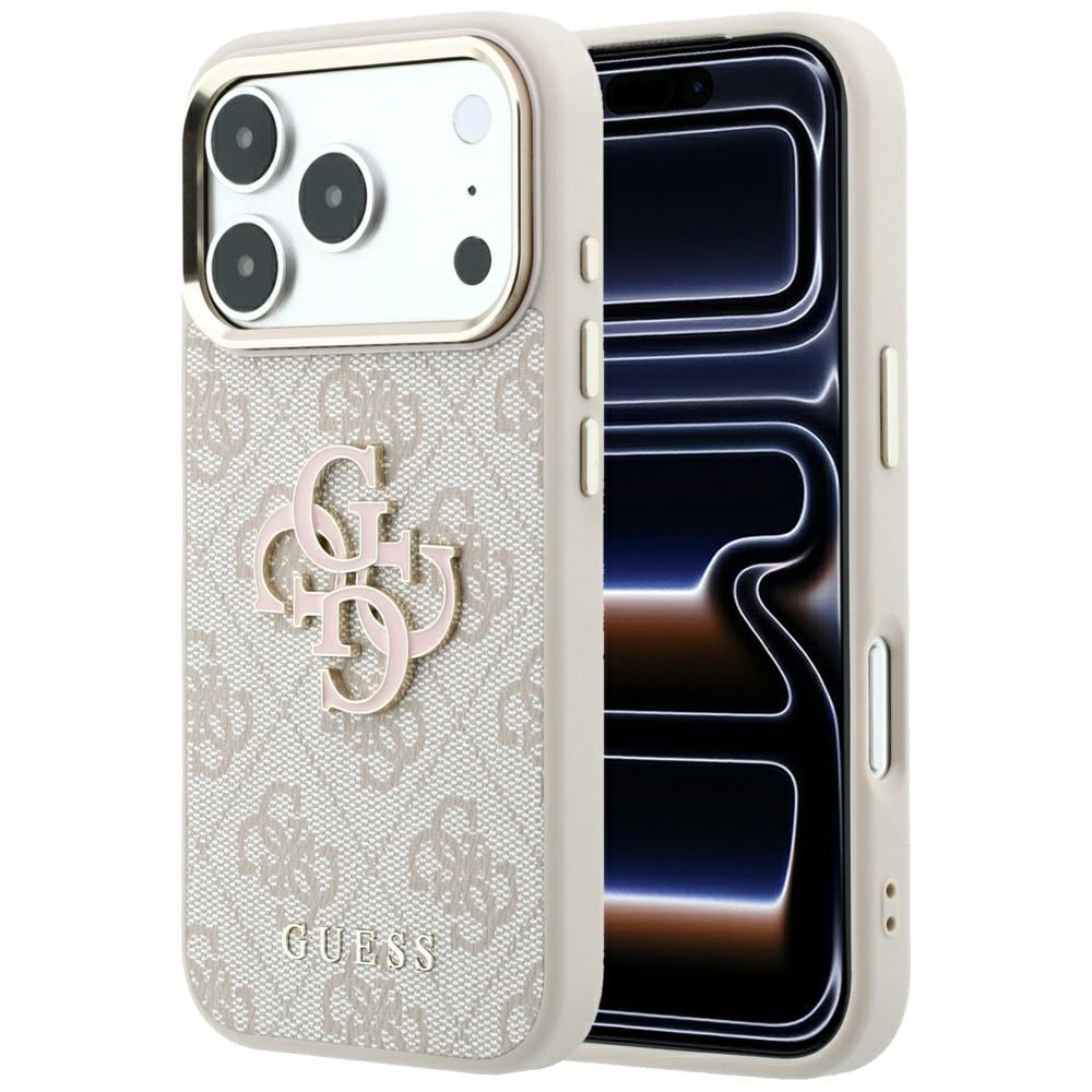 Guess 4G & Big Resin -logokotelo iPhone 17 Pro Max / 18 Pro Max - vaaleanpunainen
