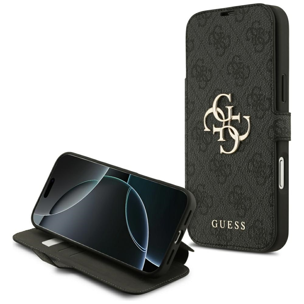 Guess Book 4G -metallilogokotelo iPhone 18 Pro Max / 17 Pro Max - Musta