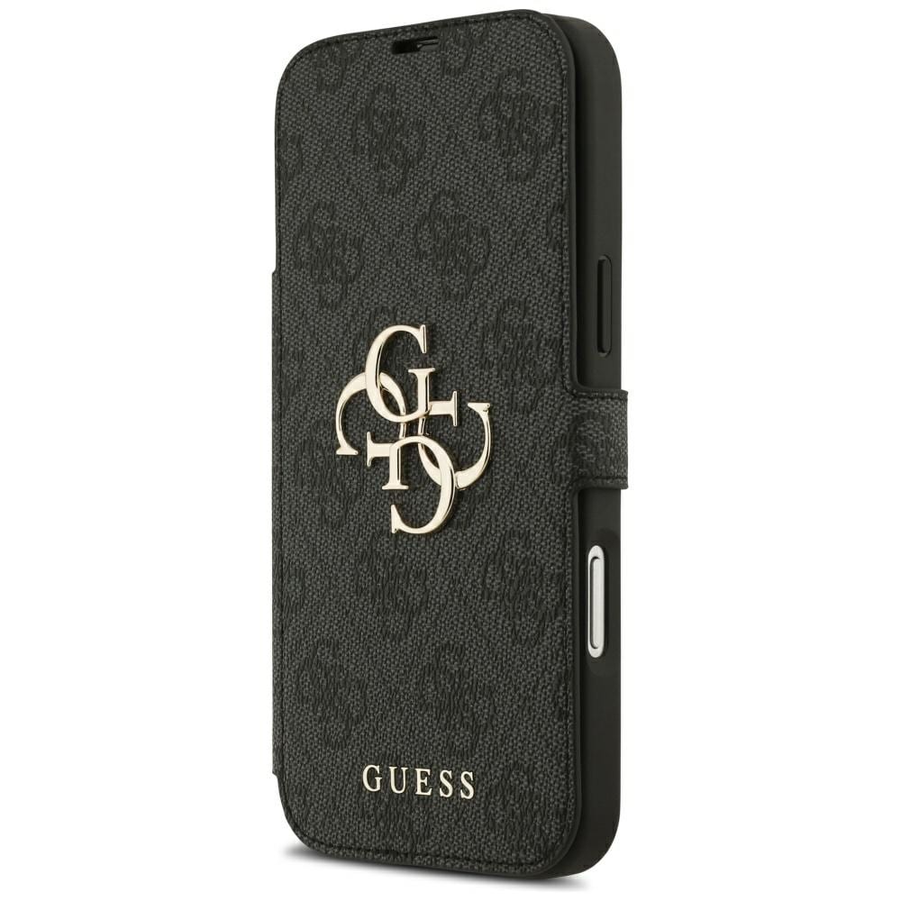 Guess Book 4G -metallilogokotelo iPhone 18 Pro Max / 17 Pro Max - Musta