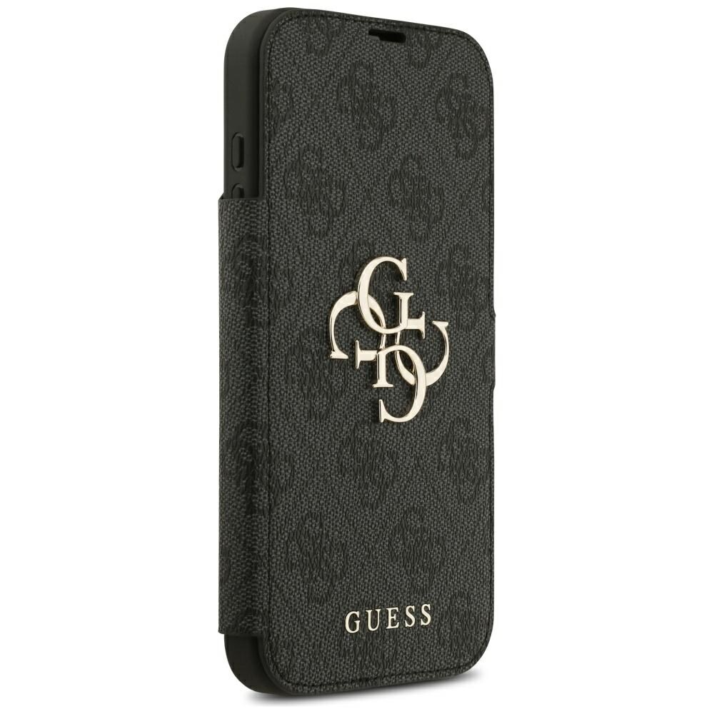 Guess Book 4G -metallilogokotelo iPhone 18 Pro Max / 17 Pro Max - Musta