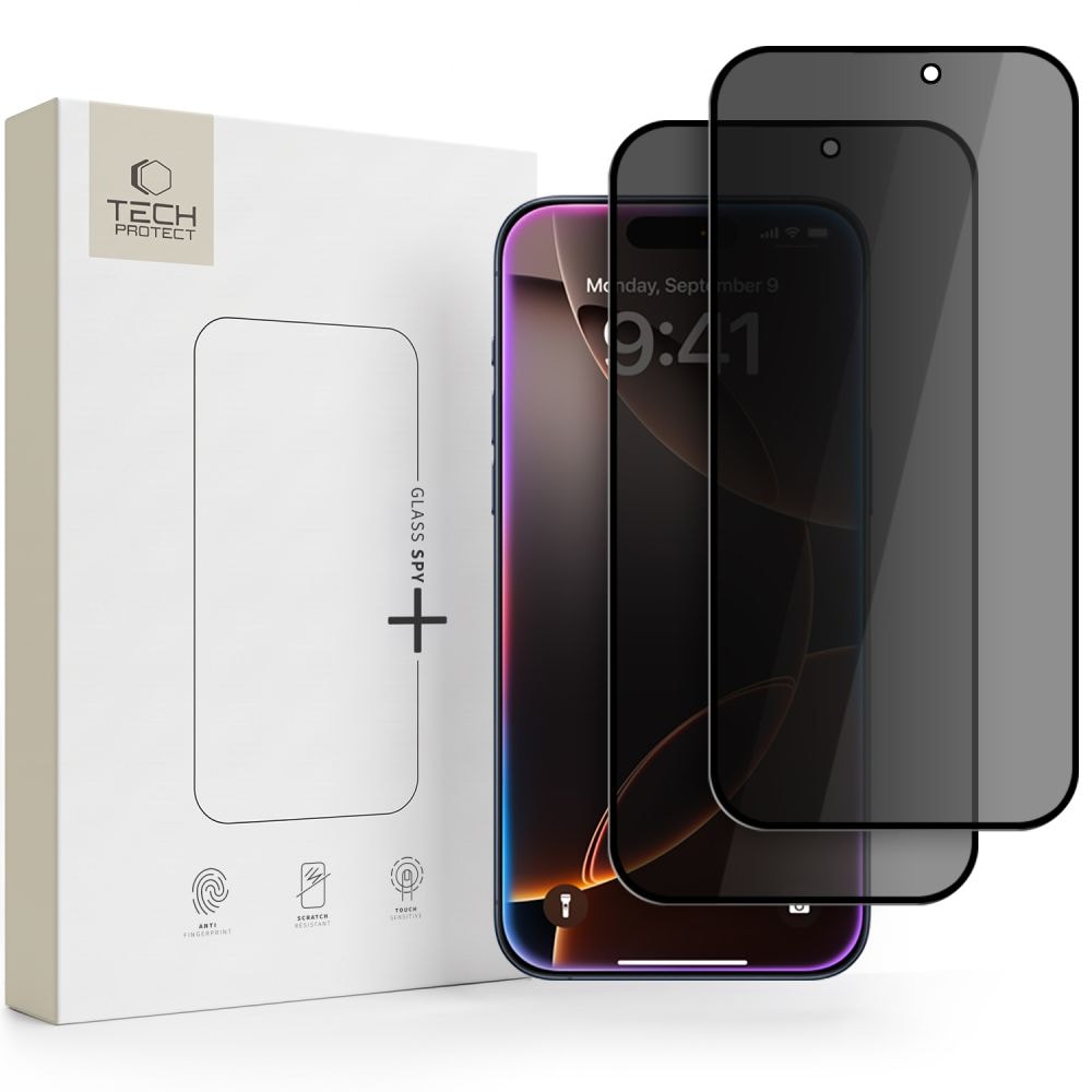 Tech-Protect Glass SPY+ 2 kpl yksityisyyttä suojaava karkaistu lasi iPhone 18 Pro Maxille