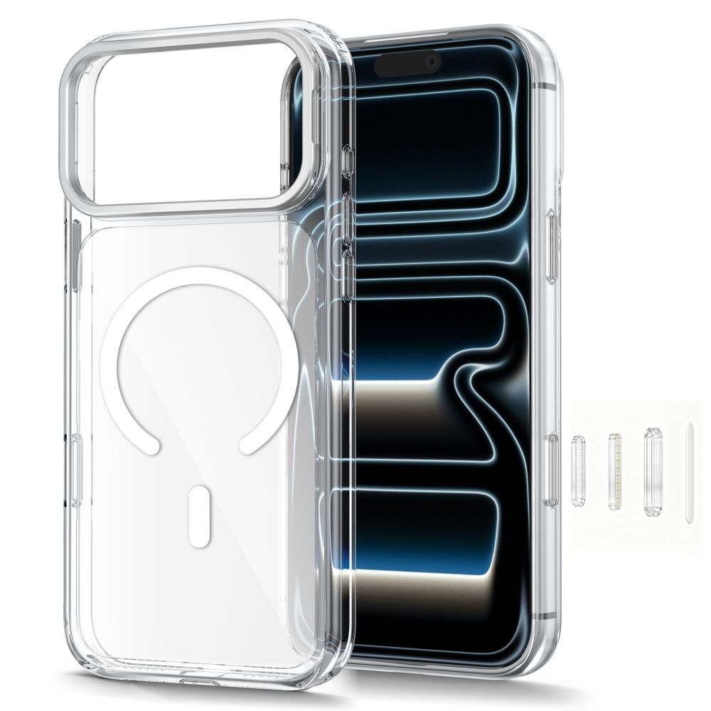 Tech-Protect MagStand MagSafe CC -kotelo iPhone 18 Pro / 17 Pro - Läpinäkyvä