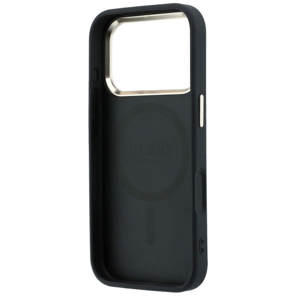 Guess Saffiano Small 4G & Classic Logo MagSafe -suojakotelo iPhone 17/18 Pro Max - Musta