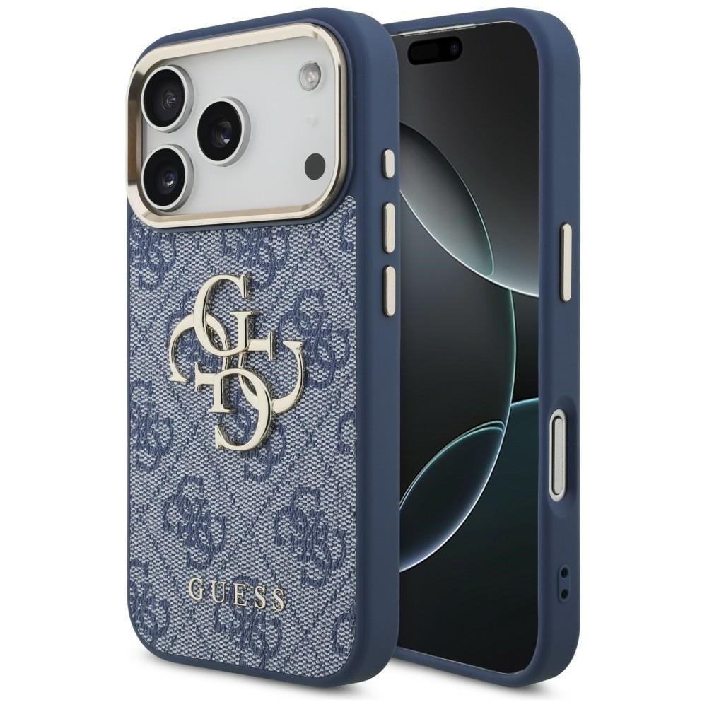Guess 4G Big 4G Classic -logokotelo iPhone 18 Pro / 17 Pro - sininen ja kultainen