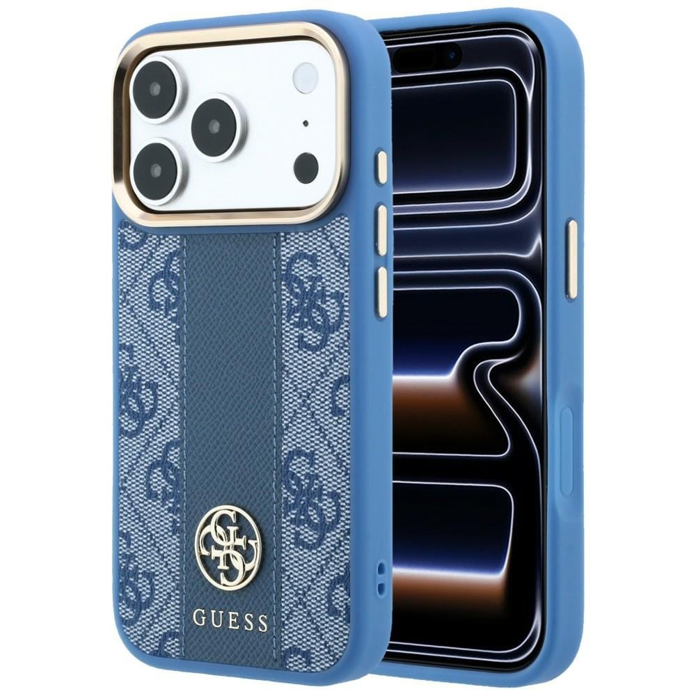 Guess 4G MagSafe-suojakotelo Stripe Round & Classic -logot iPhone 17/18 Pro Max, sininen