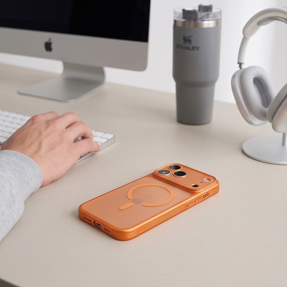 Tech-Protect MagPrime MagSafe CC -suojakotelo iPhone 18/17 Pro Max – mattapintainen oranssi