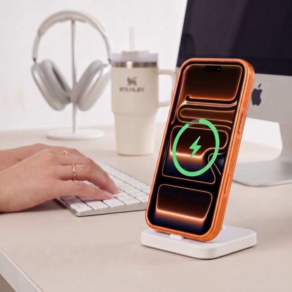 Tech-Protect MagPrime MagSafe CC -suojakotelo iPhone 18/17 Pro Max – mattapintainen oranssi