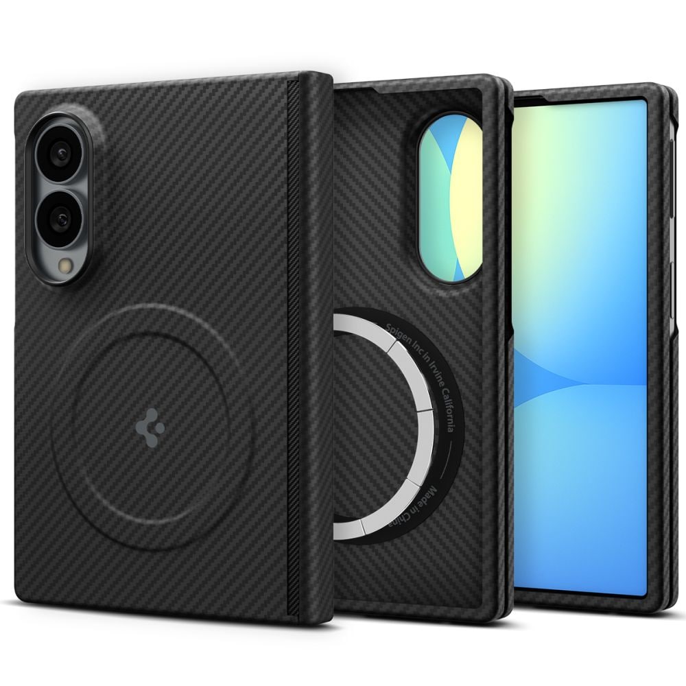 Spigen AirSkin Aramid MagFit MagSafe -suojakotelo Samsung Galaxy Z Fold 8:lle – musta