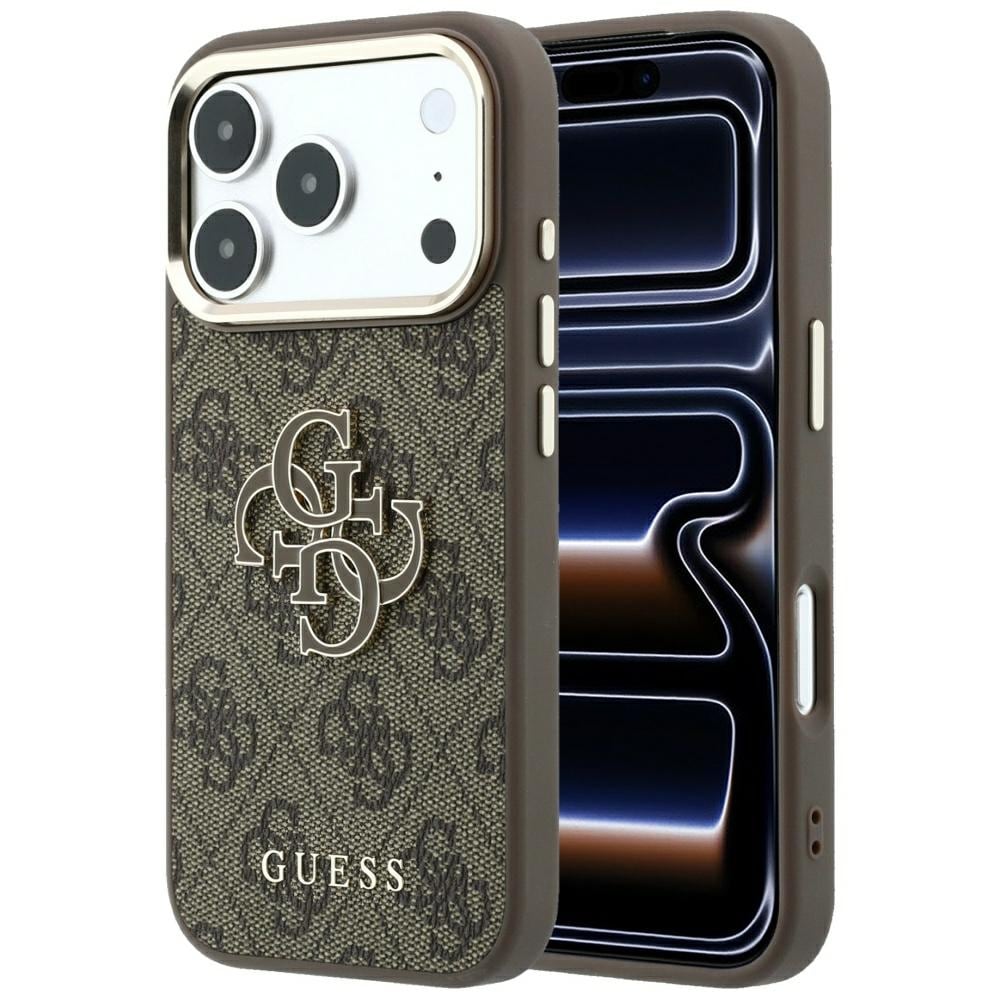 Guess 4G & Big Resin -logokotelo iPhone 17 Pro Max / 18 Pro Max -ruskea