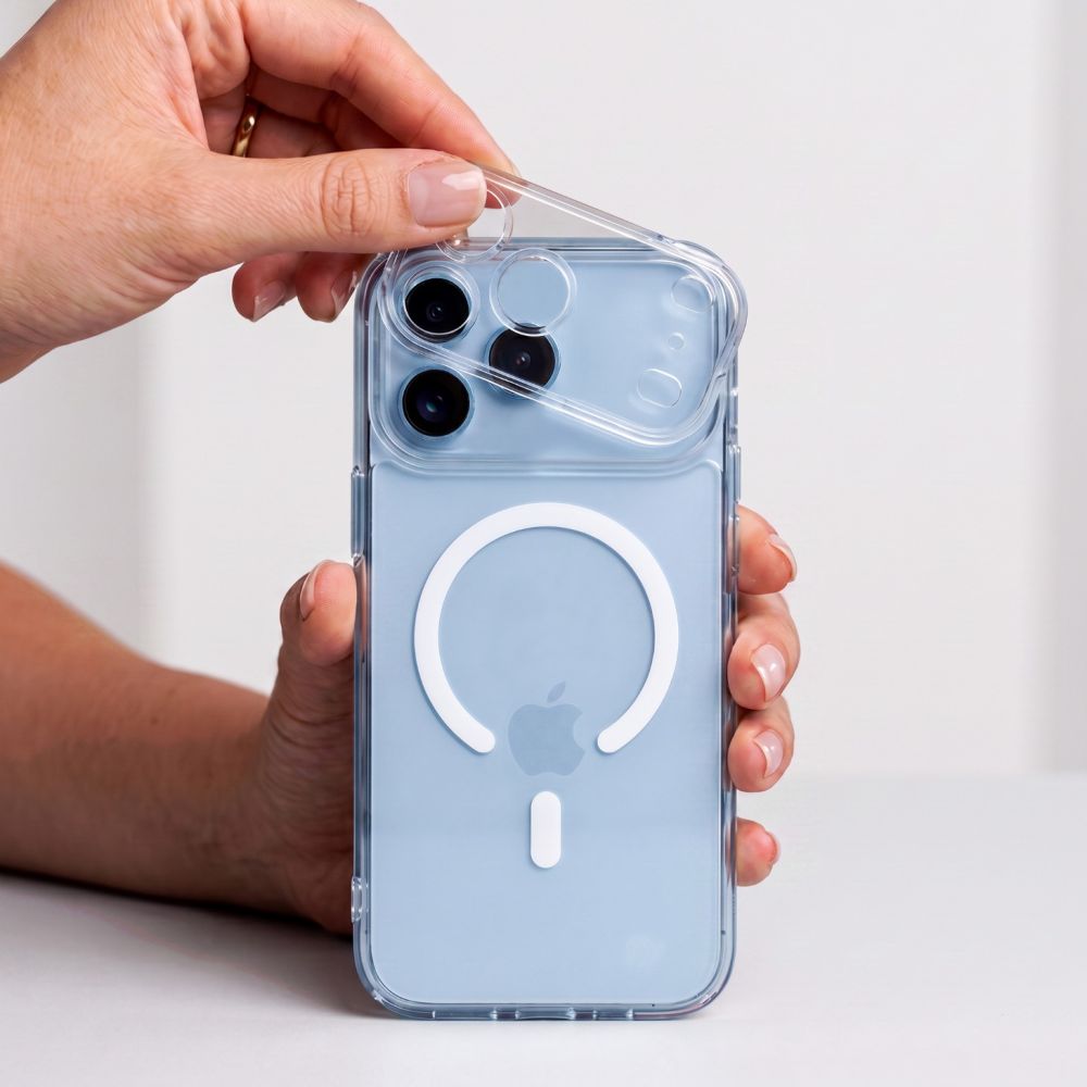 Tech-Protect MagPeak MagSafe CC -suojakotelo iPhone 18 Pro / 17 Pro:lle – kirkas