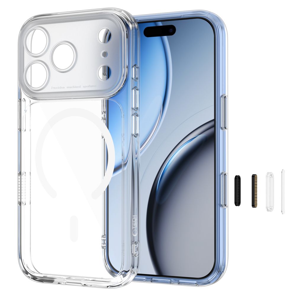 Tech-Protect MagPeak MagSafe CC -suojakotelo iPhone 18 Pro / 17 Pro:lle – kirkas