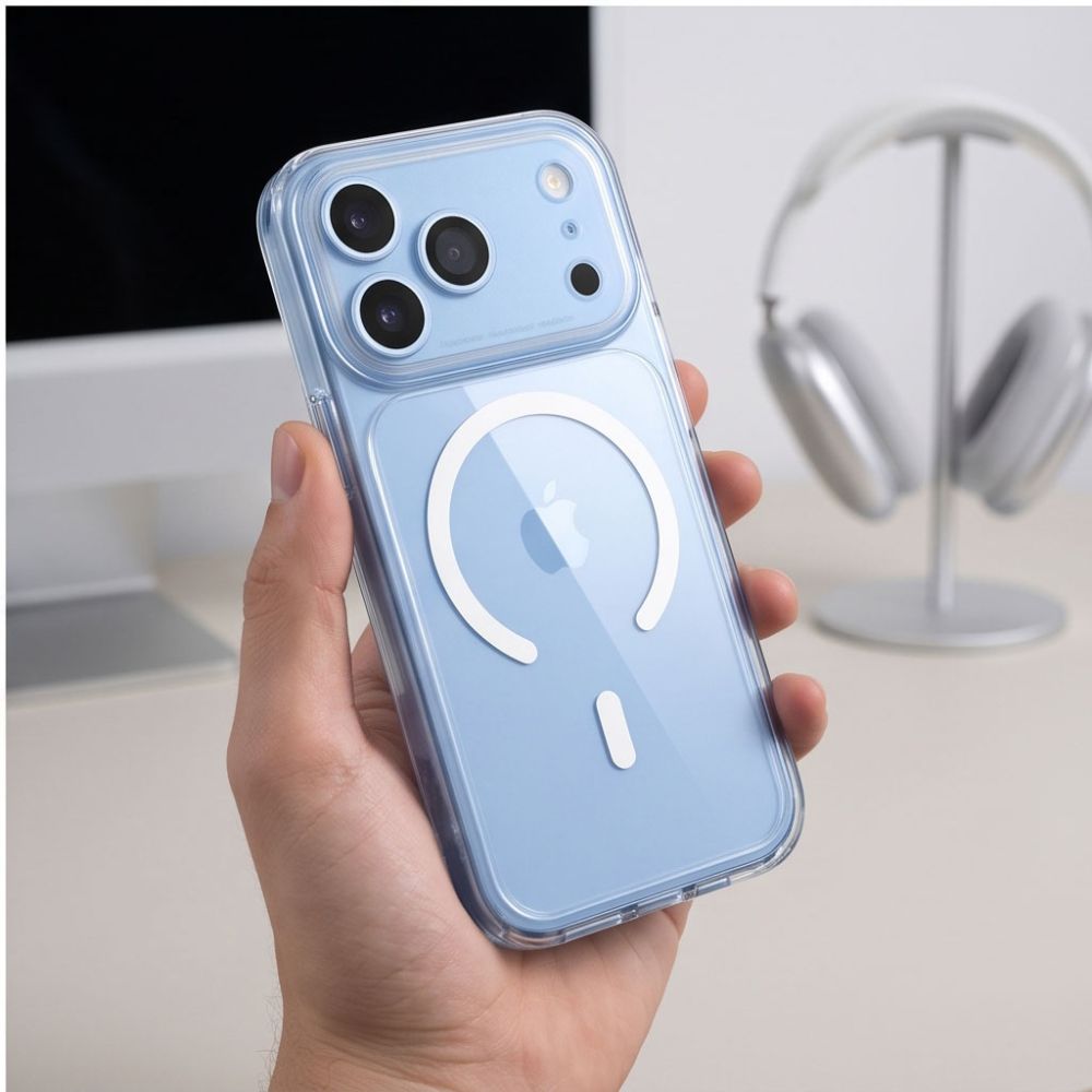 Tech-Protect MagPeak MagSafe CC -suojakotelo iPhone 18 Pro / 17 Pro:lle – kirkas