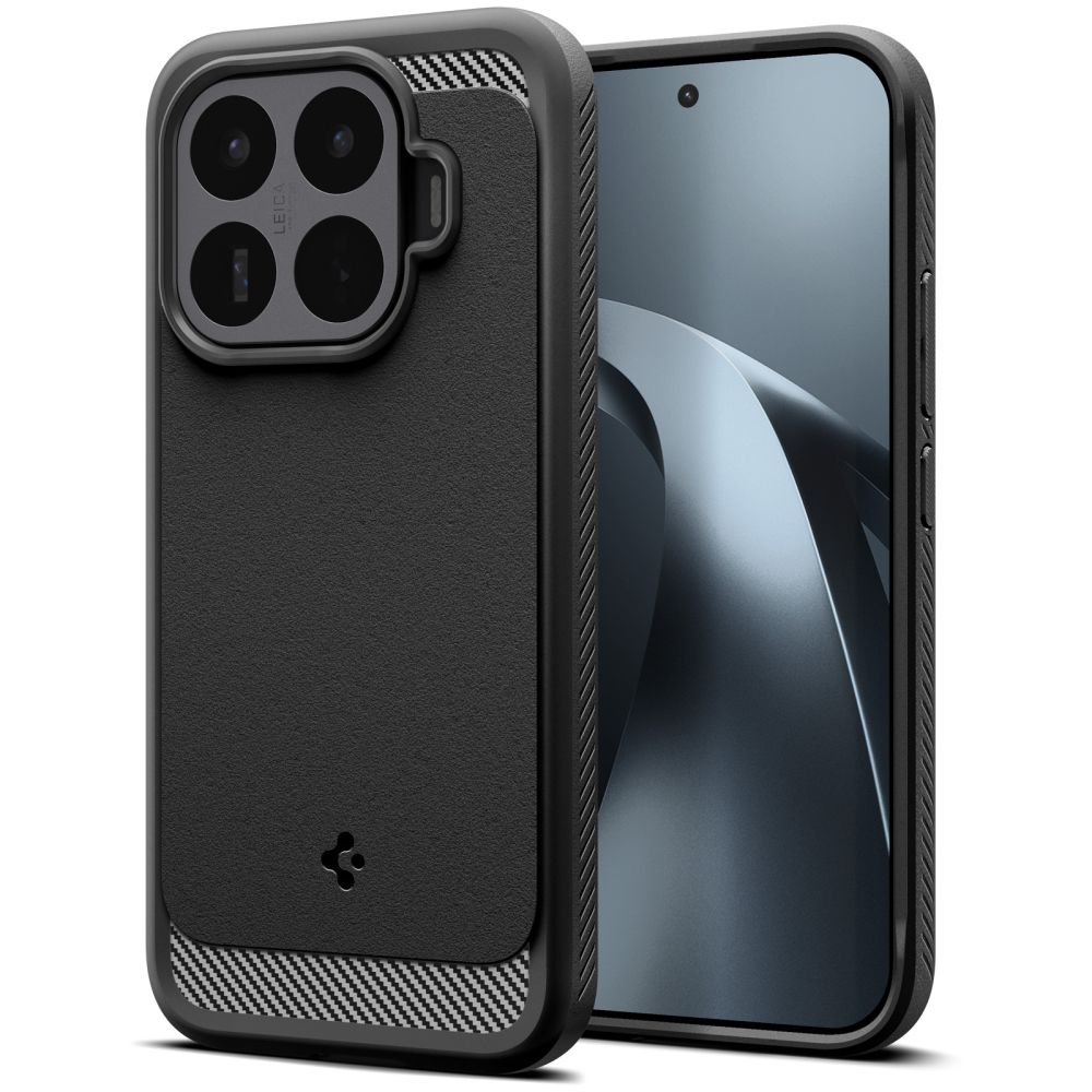 Spigen Rugged Armor -suojakotelo Xiaomi 17T:lle – mattamusta