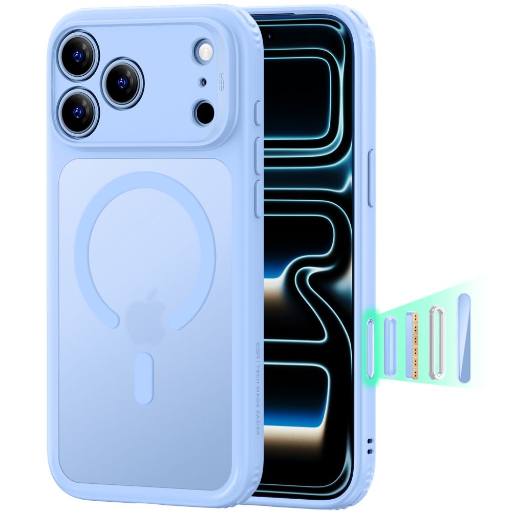 ESR Classic Hybrid MagSafe -suojakotelo iPhone 18 Pro / 17 Pro - vaaleansininen