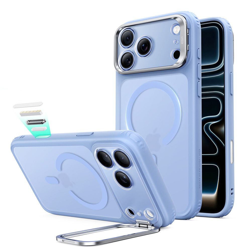 ESR Classic Hybrid -tukijalka ja MagSafe-kotelo iPhone 18/17 Pro Maxille – vaaleansininen, matta