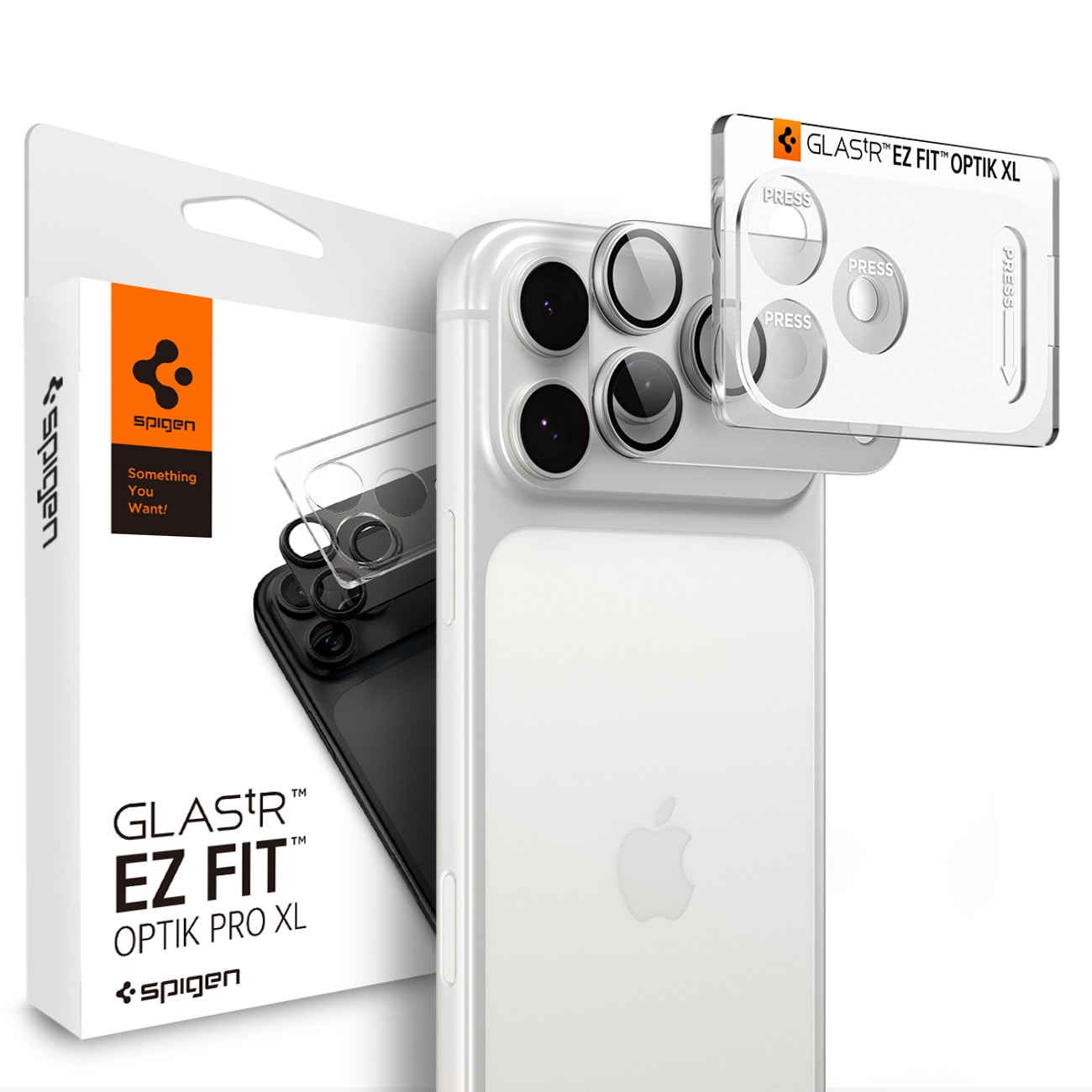 Spigen Optik Pro XL GLAS.TR EZ FIT -karkaistu lasi iPhone 18 Pro Maxille – hopea