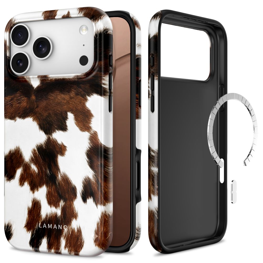 Tech-Protect Lamano MagSafe -suojakotelo iPhone 18 Pro Maxille / 17 Pro:lle – ruskea ja valkoinen