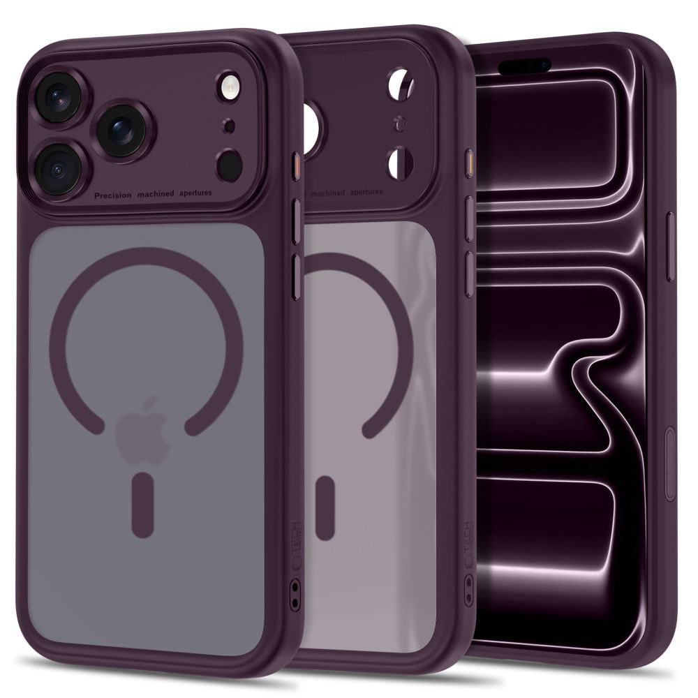Tech-Protect MagPeak MagSafe CC -kotelo iPhone 18 Pro / 17 Pro - tumma Cherry, matta