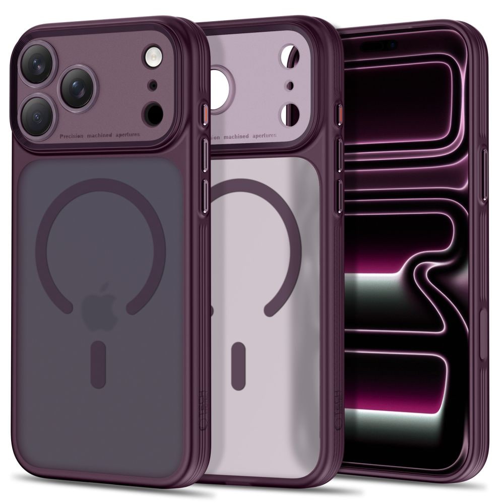 Tech-Protect MagPrime MagSafe CC -suojakotelo iPhone 18 Pro / 17 Pro - Dark Cherry Matte