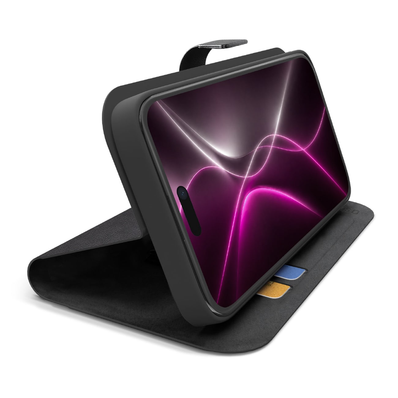 SBS Wallet Smart Case -kotelo iPhone 18 Pro Maxille, lompakko- ja telineominaisuuksilla – musta