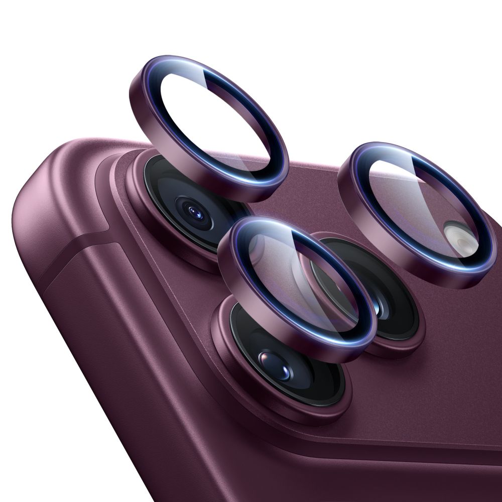 ESR Armorite -kameransuojalasi, karkaistu lasi, iPhone 18 Pro / 18 Pro Max - Dark Cherry