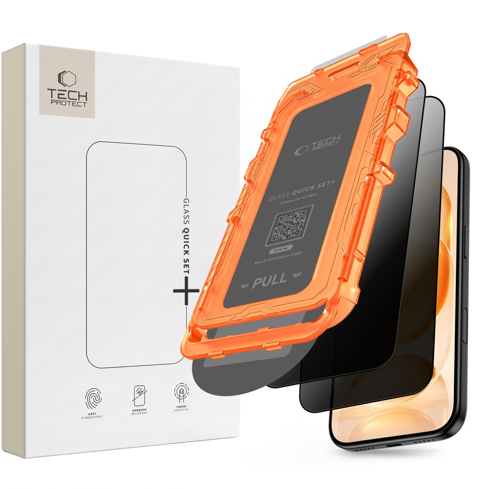 Tech-Protect Quick Set Spy+ -yksityisyyslasi, 2 kpl, iPhone 18 Pro:lle